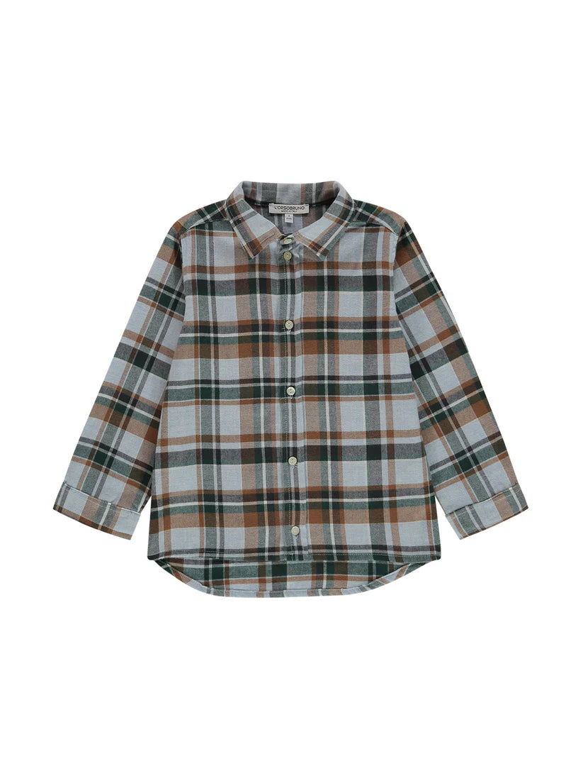 Camicia flanella a quadri tonalità terra TURCHIA TU ORSO BRUNO 