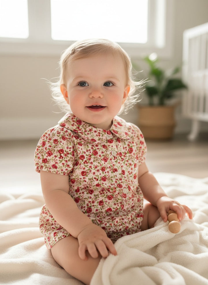 Camicia in cotone con micro stampa floreale CARLOTTA BRS ORSO BRUNO 