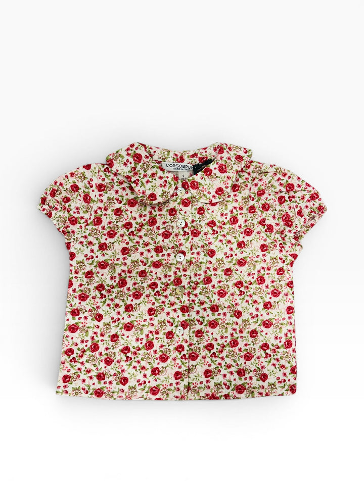 Camicia in cotone con micro stampa floreale CARLOTTA BRS ORSO BRUNO 