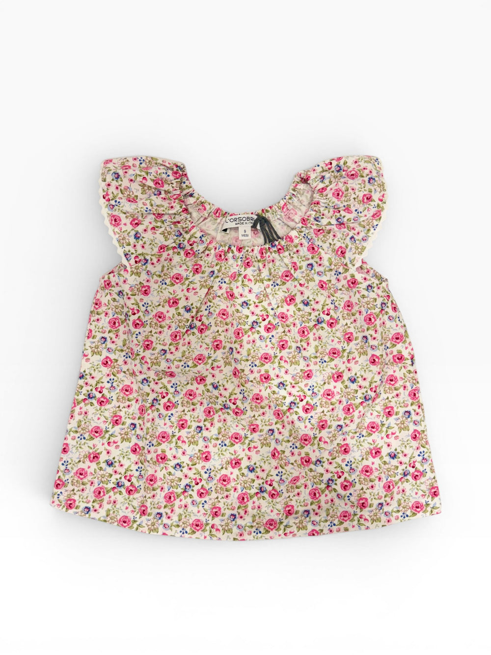 Blusa floreale smanicata in cotone LAMPEDUSA BF ORSO BRUNO 