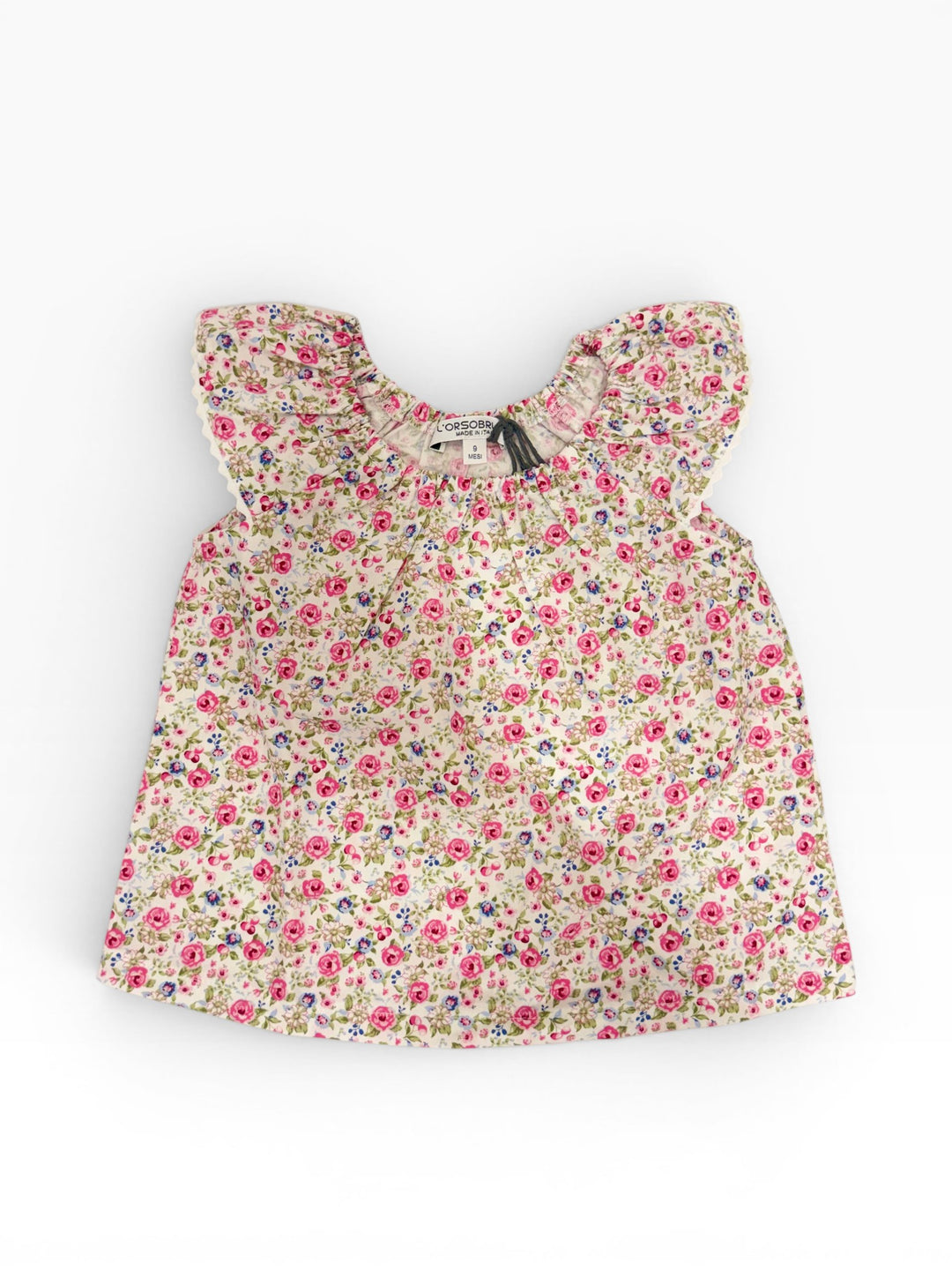 Blusa floreale smanicata in cotone LAMPEDUSA BF ORSO BRUNO 