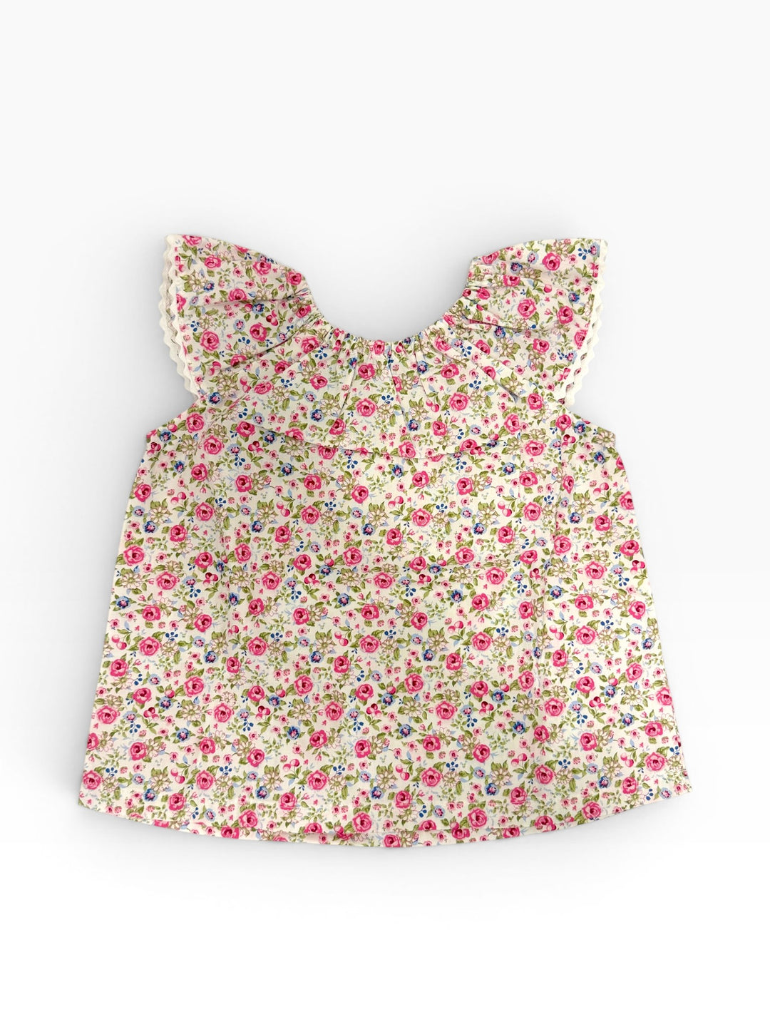 Blusa floreale smanicata in cotone LAMPEDUSA BF ORSO BRUNO 