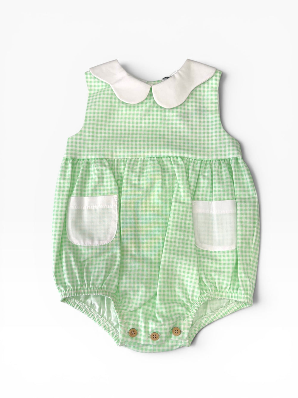 Pagliaccetto in cotone a quadretti verde 30492 VE BABIDU 