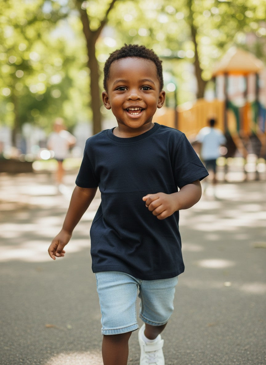 T-shirt in puro cotone blu bambino 6554 BL Pama 