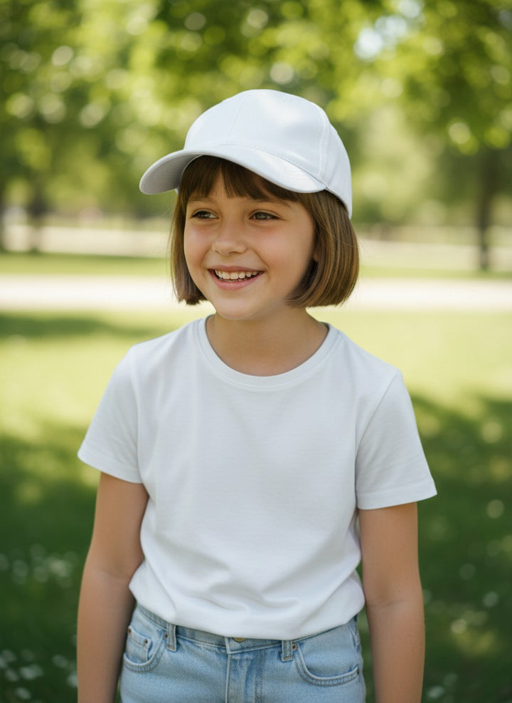 Cappellino tinta unita con visiera bianco 7041 BI Pama 