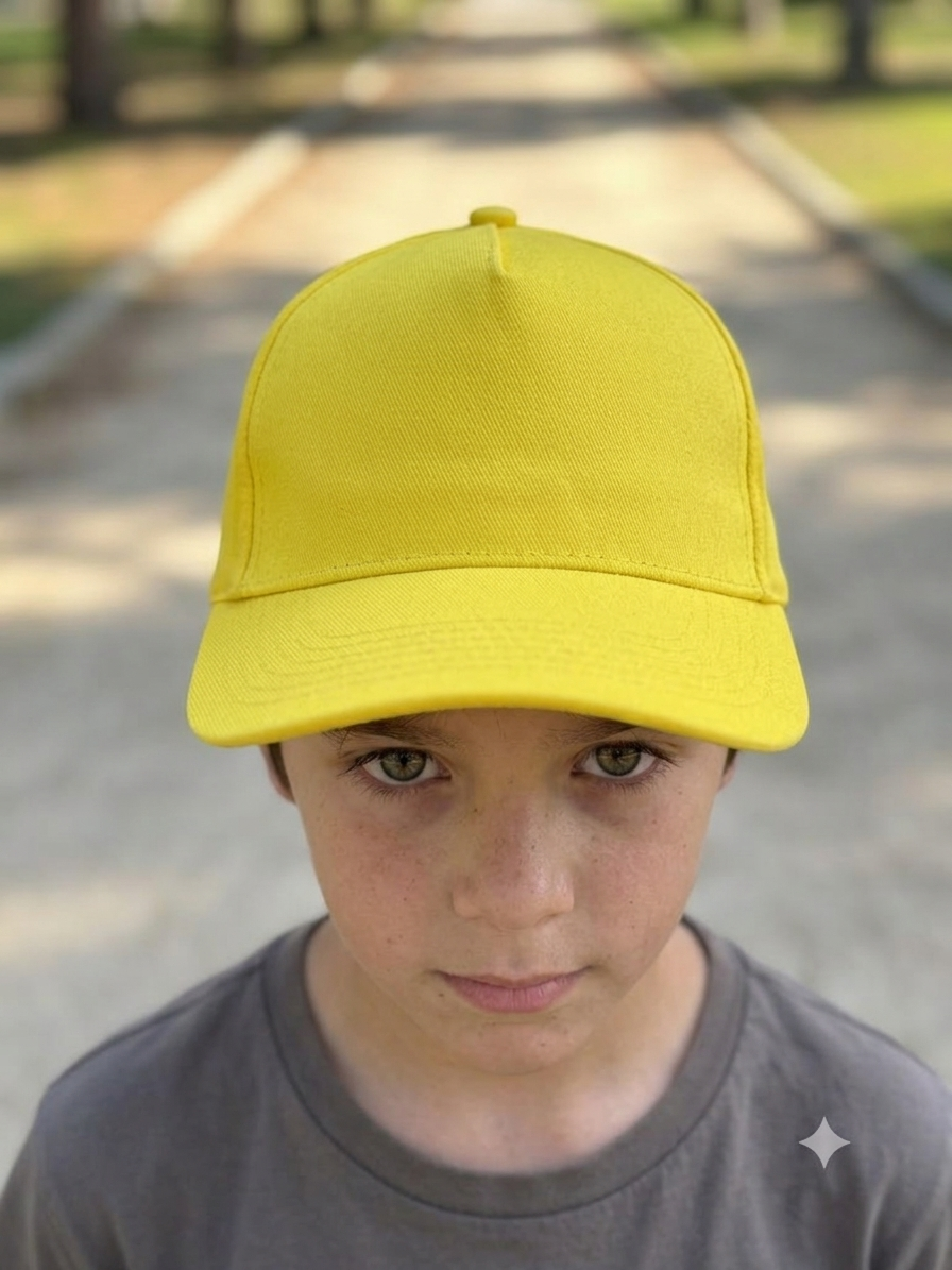Cappellino tinta unita con visiera giallo 7041 GI Pama 