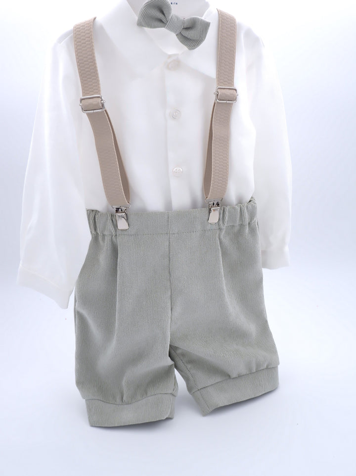 Completo con bretelle (pantalone verde salvia) CB6780 BV Teto e Tatta 