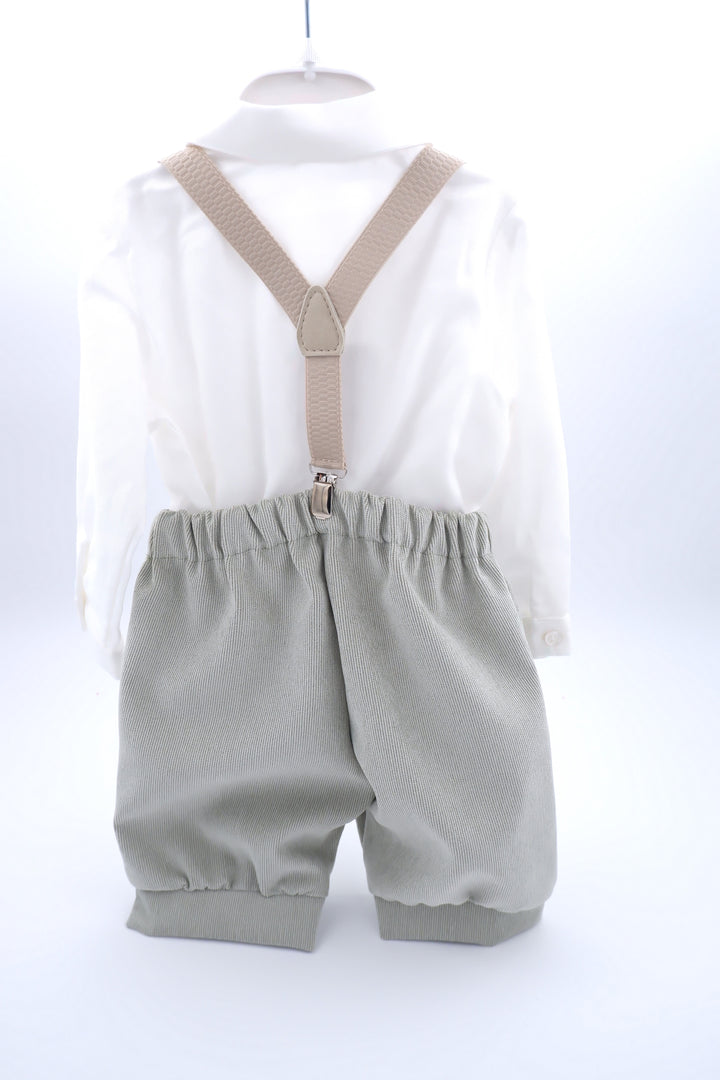 Completo con bretelle (pantalone verde salvia) CB6780 BV Teto e Tatta 