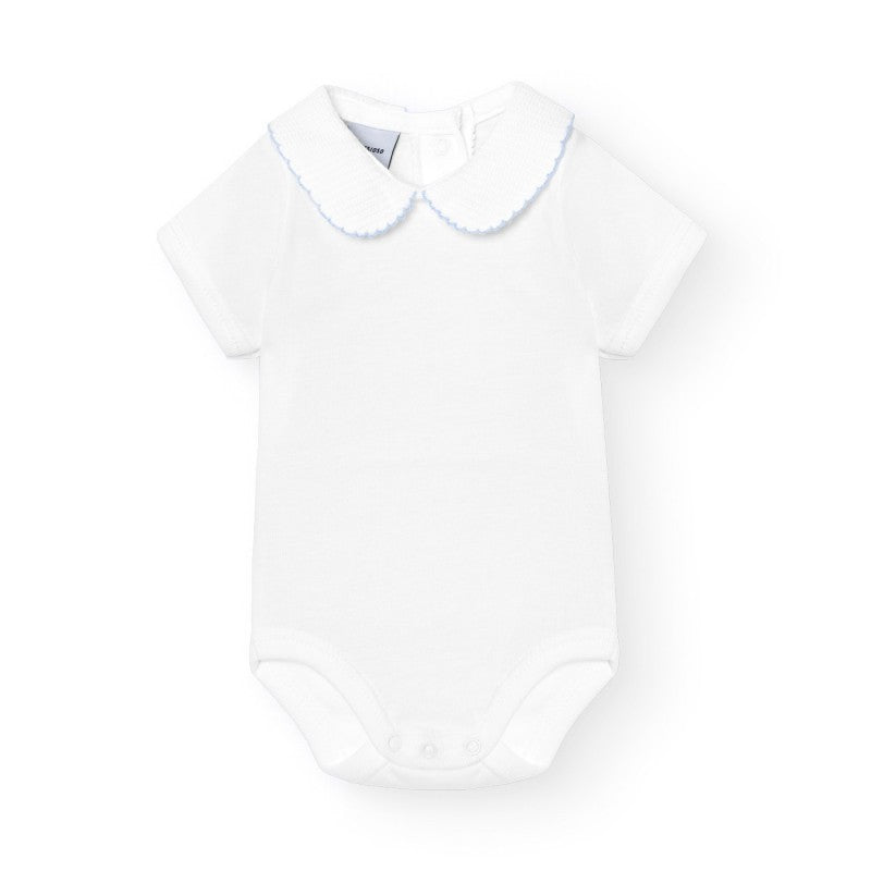 Body neonato manica corta con colletto in piquet<BR/> 1181 CE BABIDU 