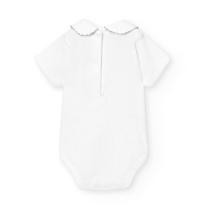 Body neonato manica corta con colletto in piquet 1181 GR BABIDU 