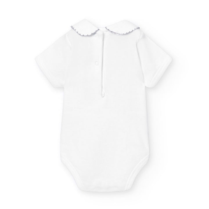 Body neonato manica corta con colletto in piquet 1181 GR BABIDU 