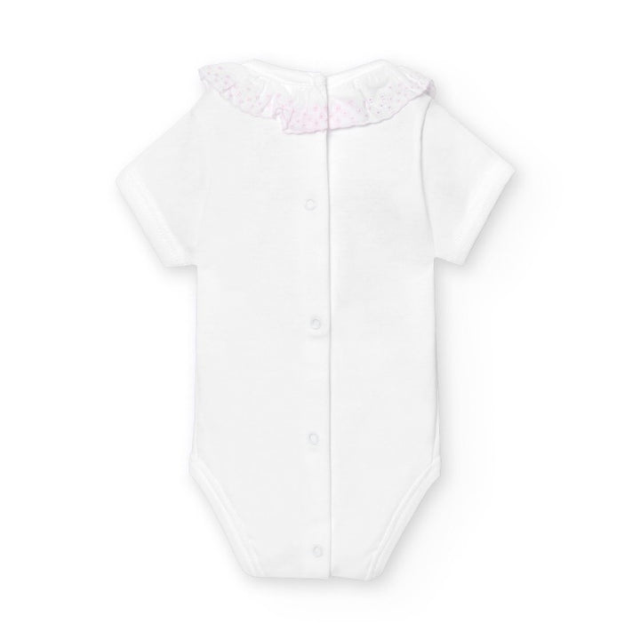 Body manica corta con collo in san gallo 1193 RO BABIDU 