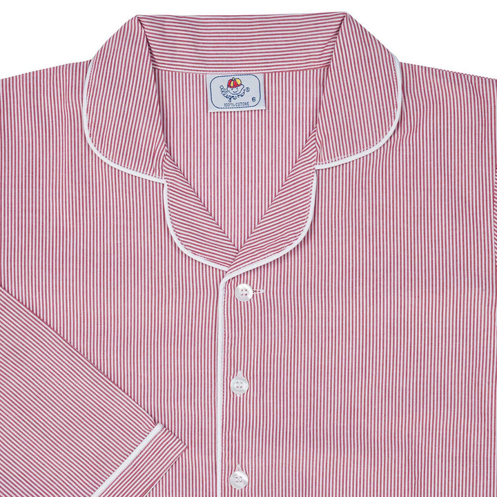Pigiama lungo in cotone bianco e bordeaux CHARLY BCL/7 776 GOLD 