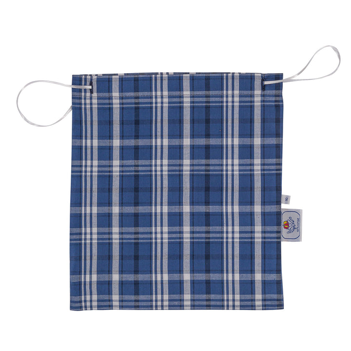 Pigiama lungo in cotone blu con quadro e riga bianca CHARLY BCL/7 929 GOLD 