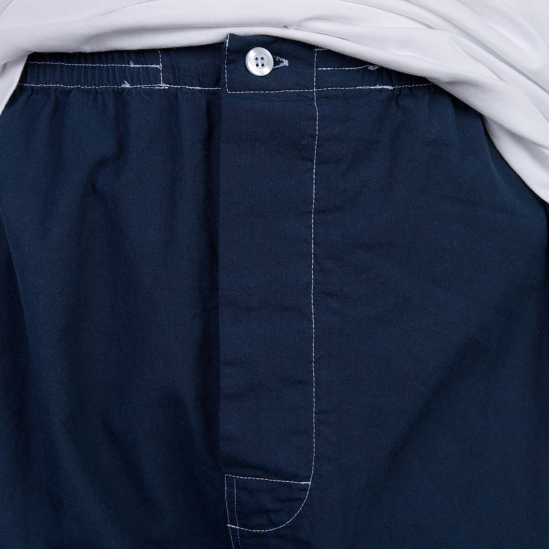 Pigiama in cotone corto bianco con pantaloni blu PETER UCC/2 483 GOLD 