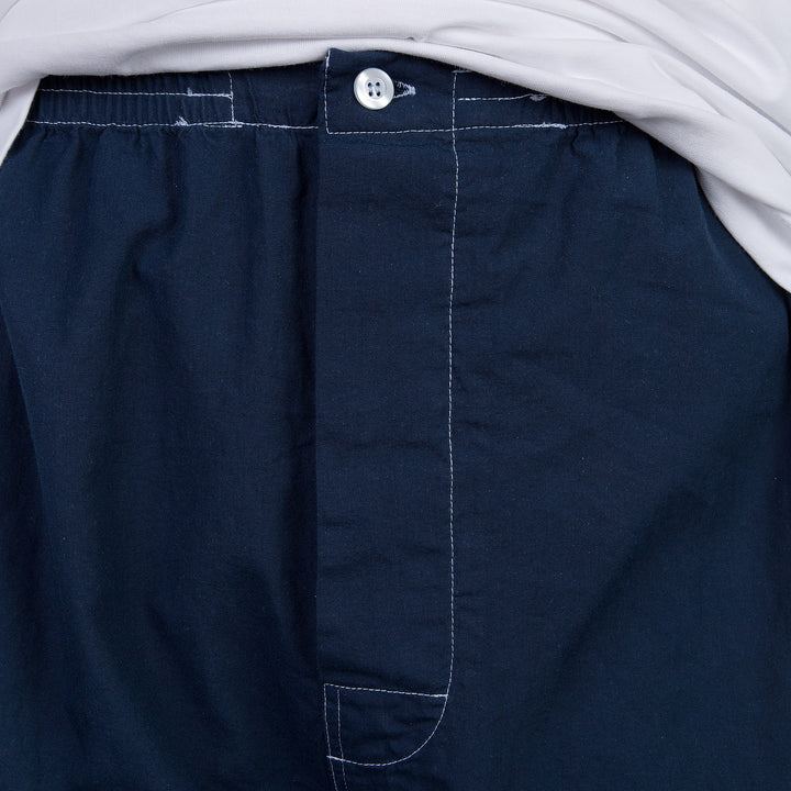 Pigiama in cotone corto bianco con pantaloni blu PETER UCC/2 483 GOLD 