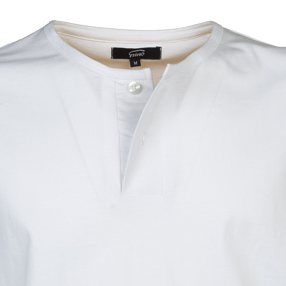 Pigiama in cotone corto bianco con pantaloni celesti PETER UCC/2 870 GOLD 