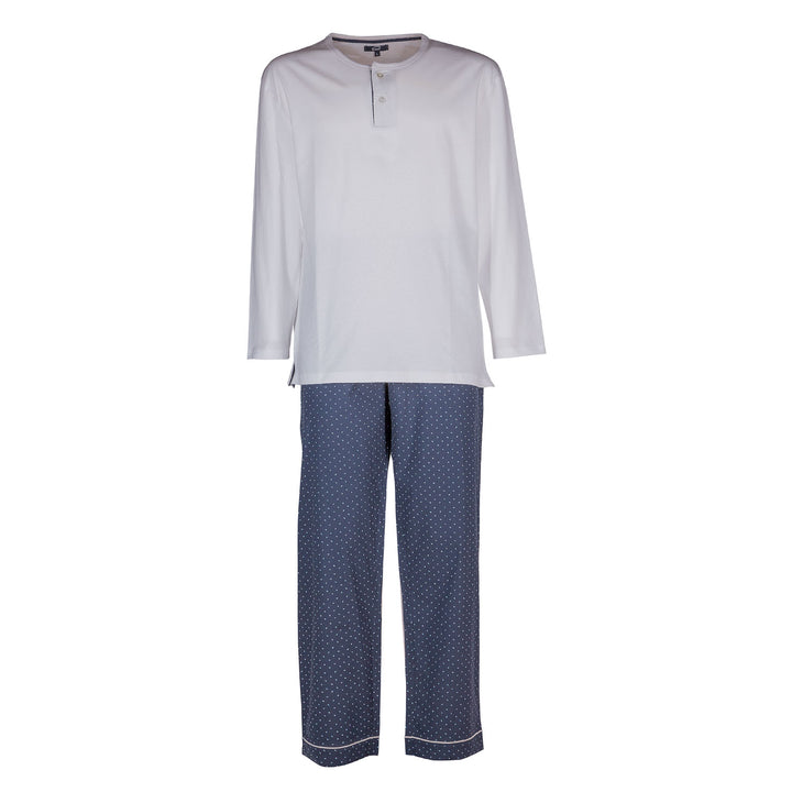 Pigiama in cotone lungo fantasia blu PETER UCL 637 GOLD 