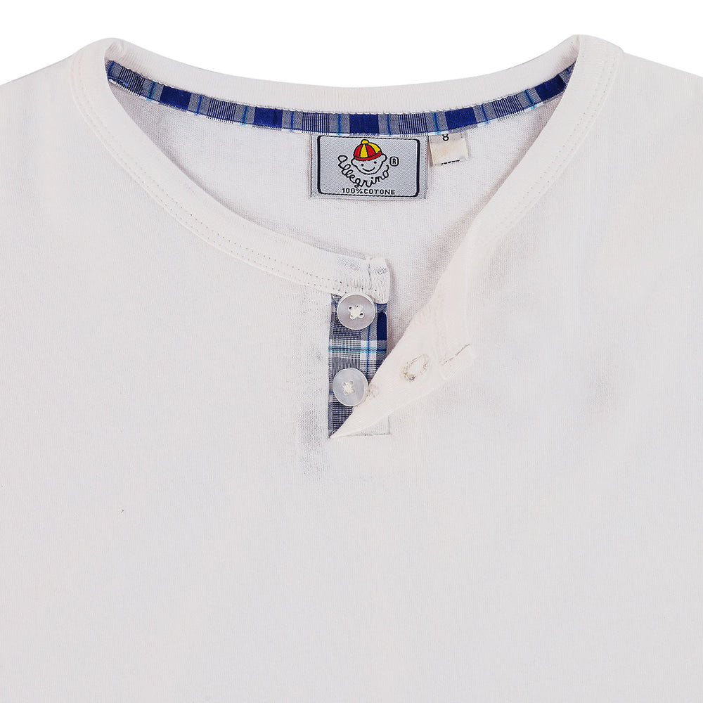 Pigiama in cotone lungo quadretto blu con riga celeste PETER BCL 640 GOLD 