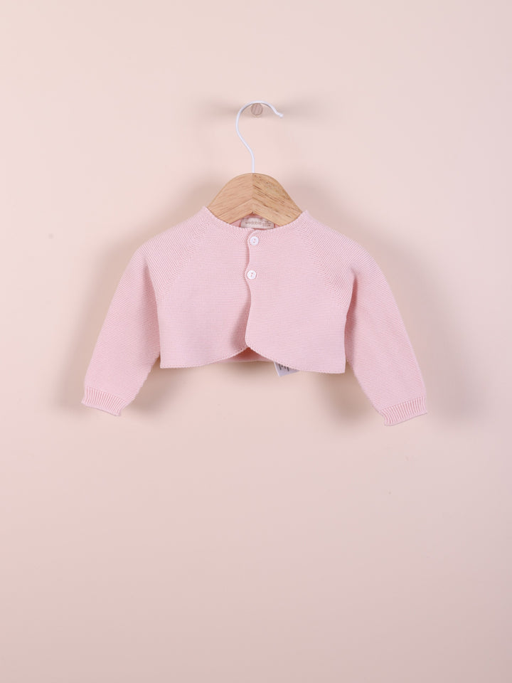 Bolero/Scaldacuore (cardigan corto) con maniche lunghe liscio in filo rosa 09164A 02 WEDOBLE 