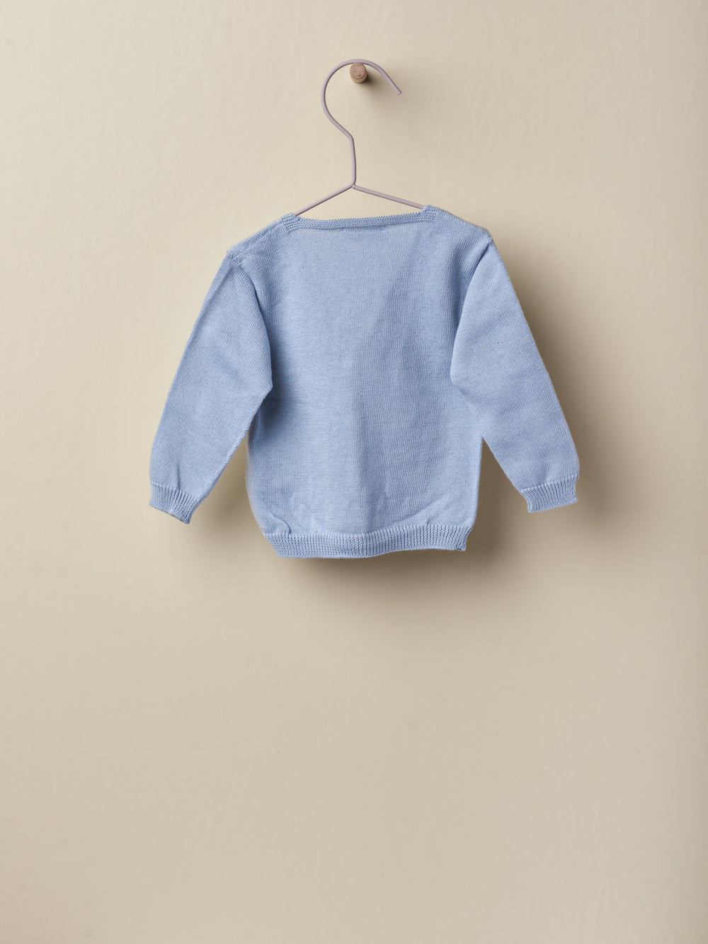 Cardigan scollo a v in filo celeste 09308B 01 WEDOBLE 