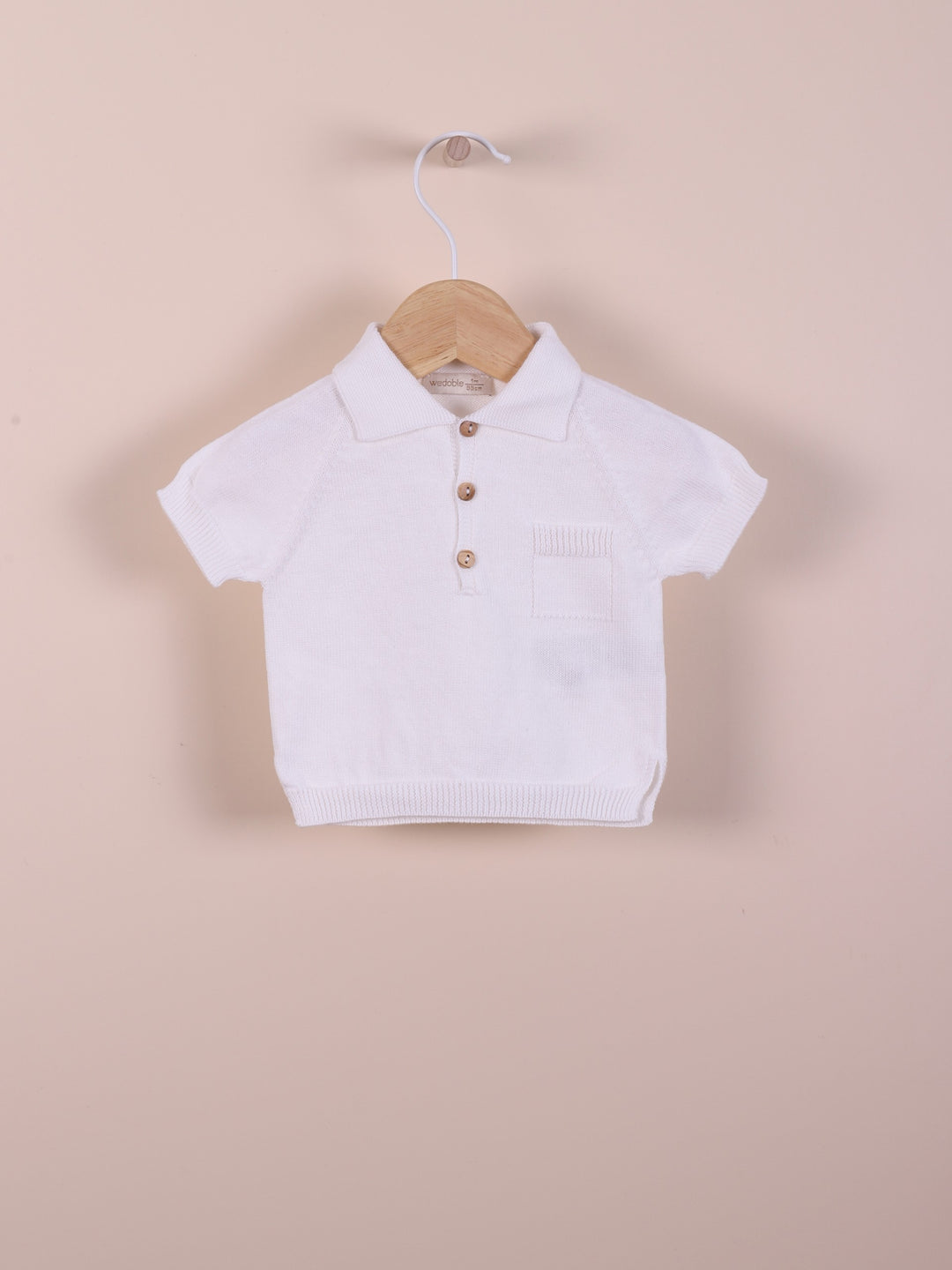 Polo a maniche corte in filo di cotone bianco 09319A 03 WEDOBLE 