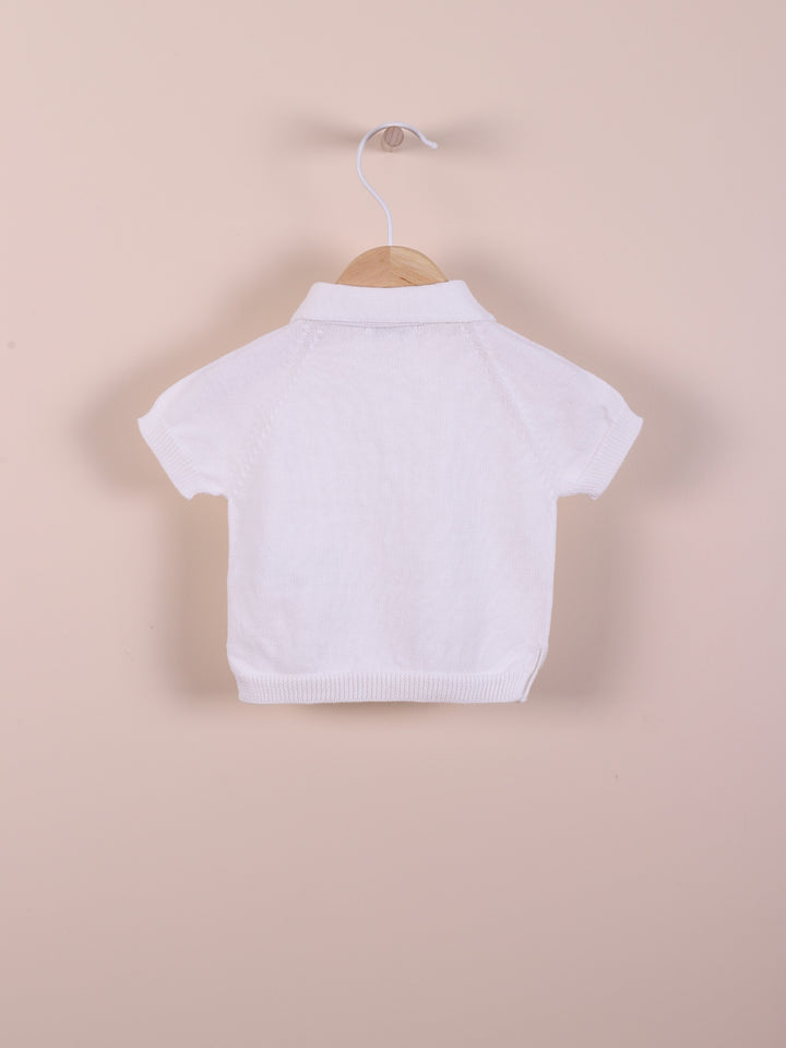 Polo a maniche corte in filo di cotone bianco 09319A 03 WEDOBLE 