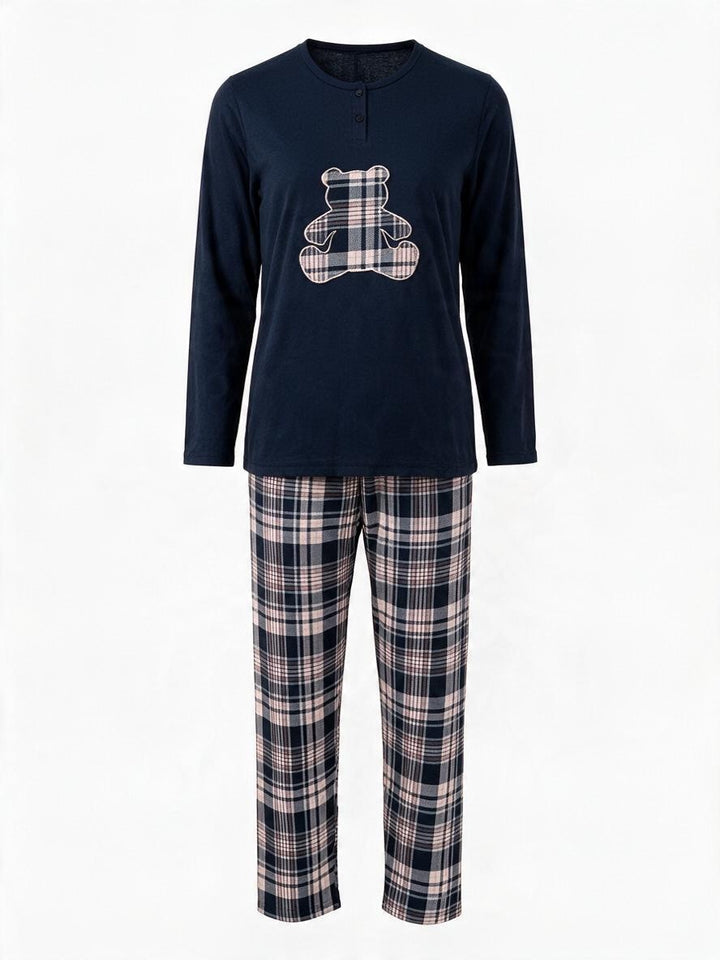 Pigiama in caldo cotone fantasia orsetto Z4673 BL Sisters 