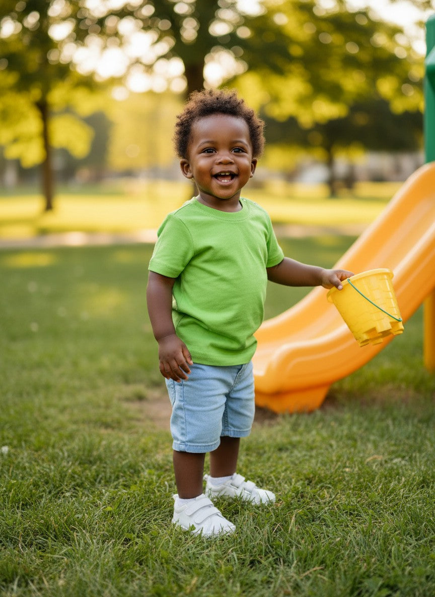 T-shirt in puro cotone verde neonato BABY VE Pama 