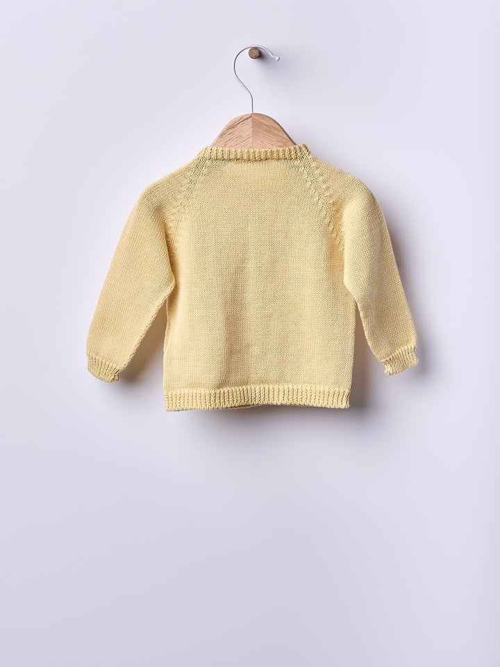 Cardigan traforato in filo senape 07308B 58 WEDOBLE 