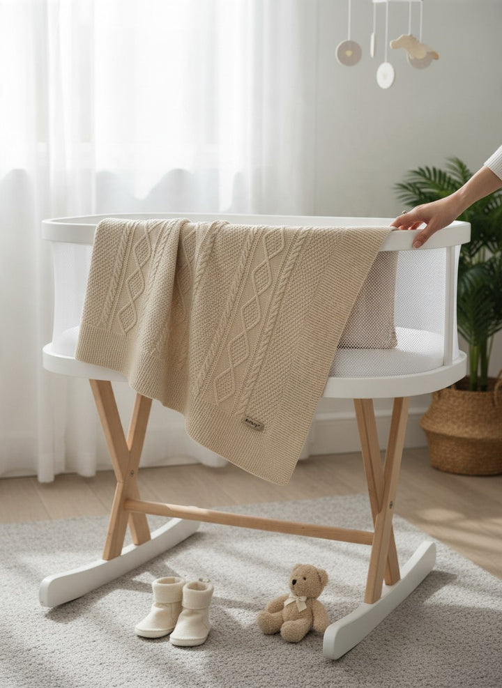 Copertina in misto lana con motivo a rombi 26221 10 Babby 