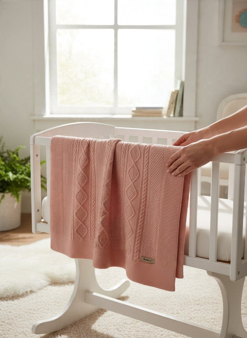 Copertina in misto lana con motivo a rombi 26221 80 Babby 