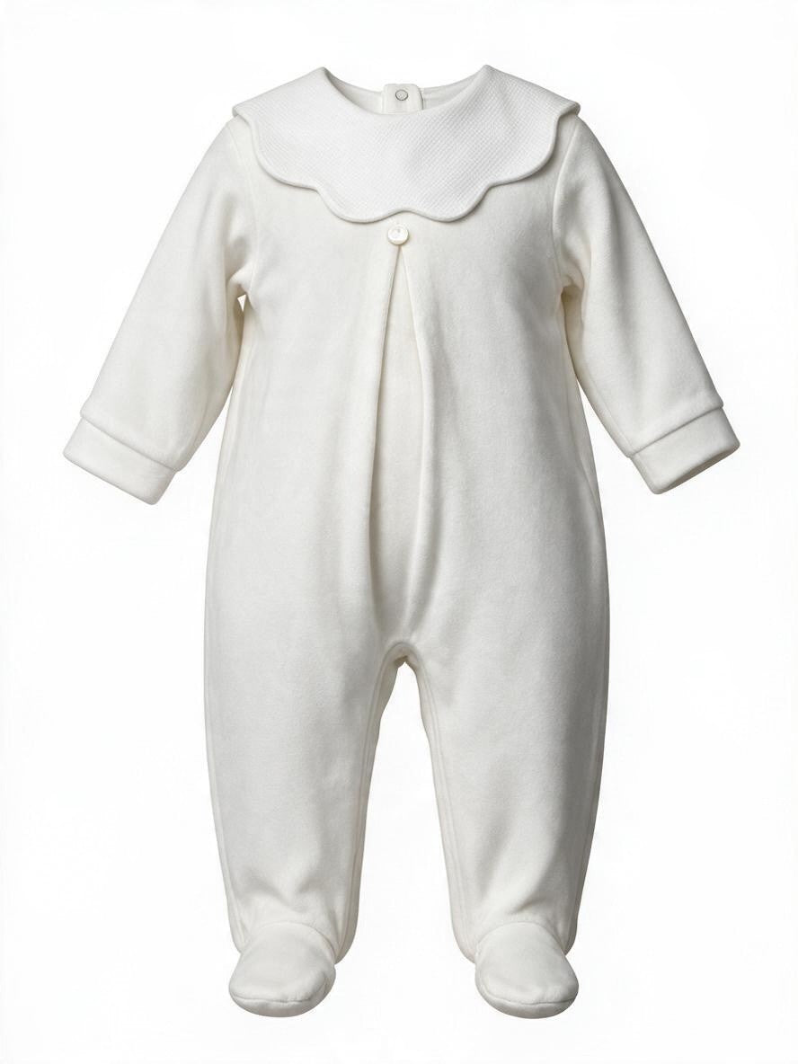 Tutina in ciniglia bianco con colletto 207 BI Jogus 