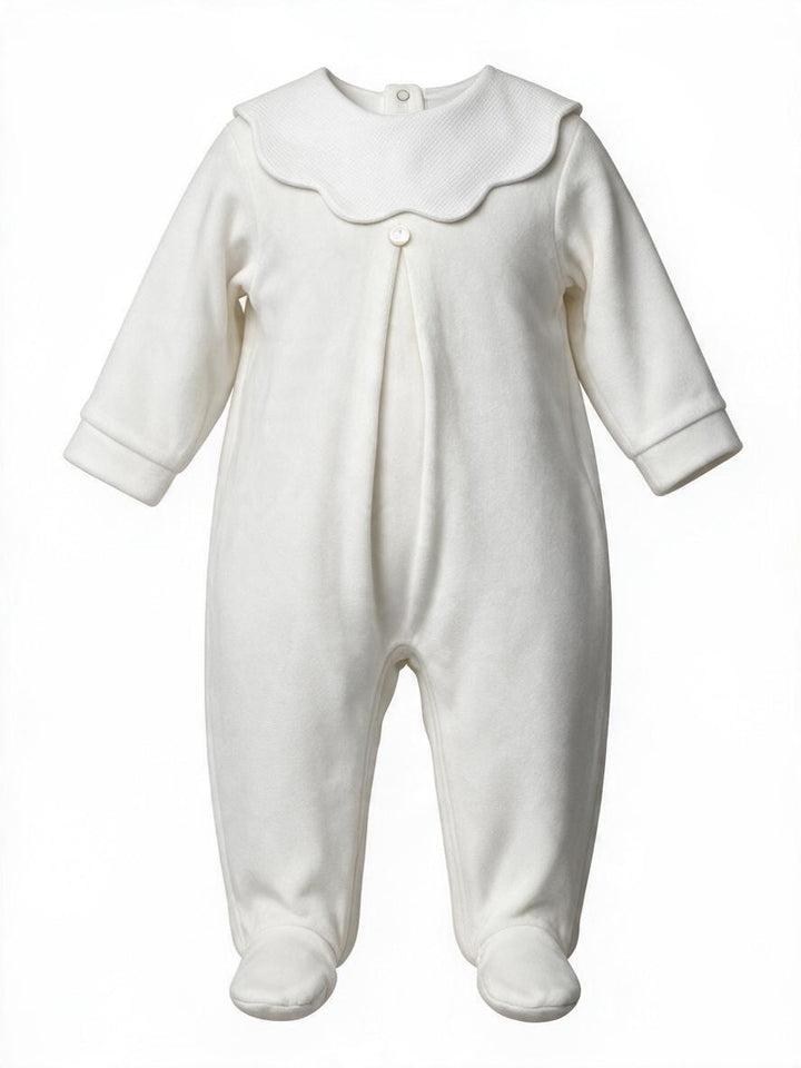 Tutina in ciniglia bianco con colletto 207 BI Jogus 