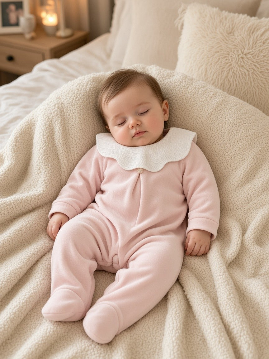 Tutina in ciniglia rosa con colletto 207 RO Jogus 