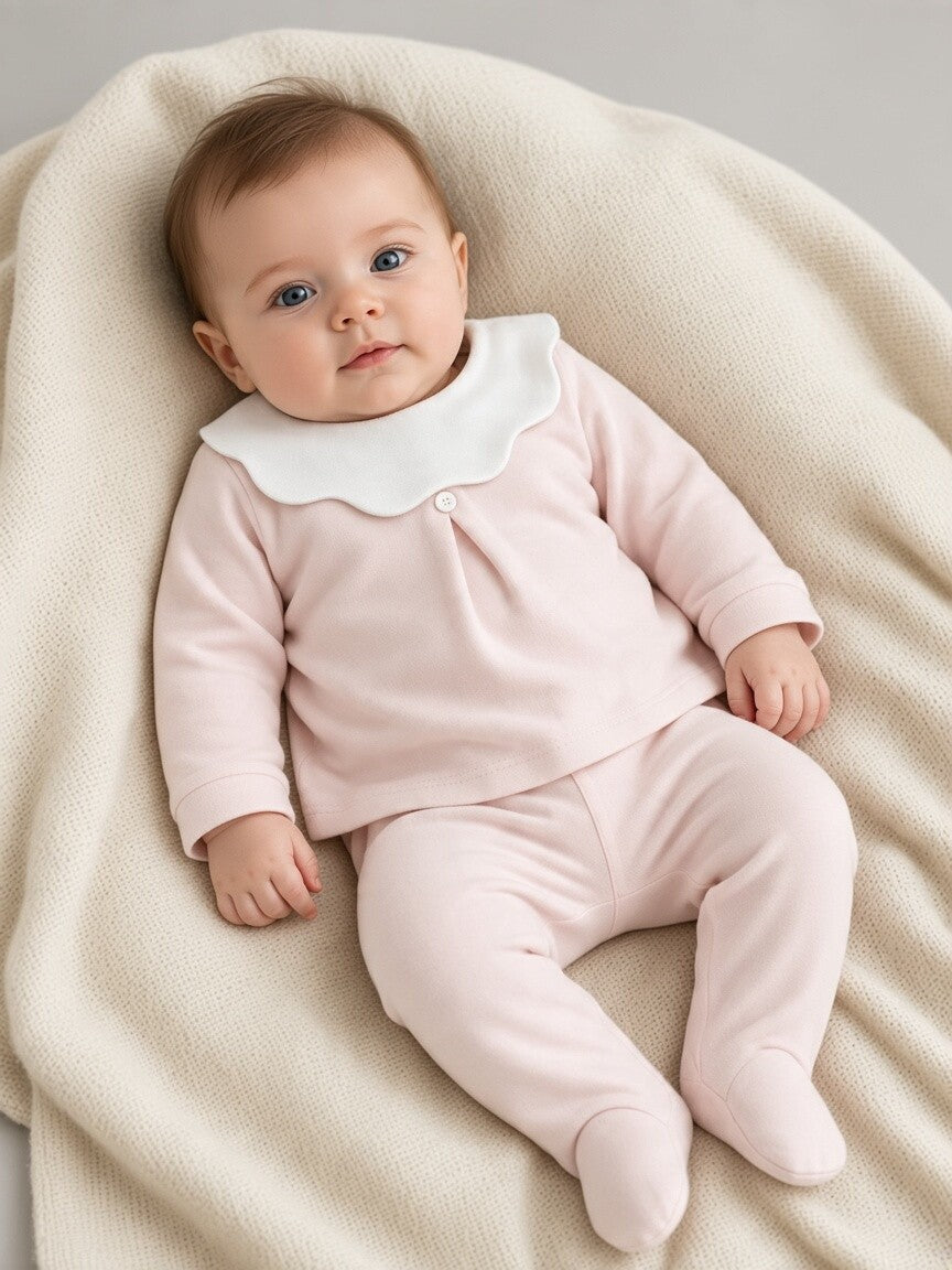 Completo due pezzi in ciniglia rosa con colletto 207/C RO Jogus 