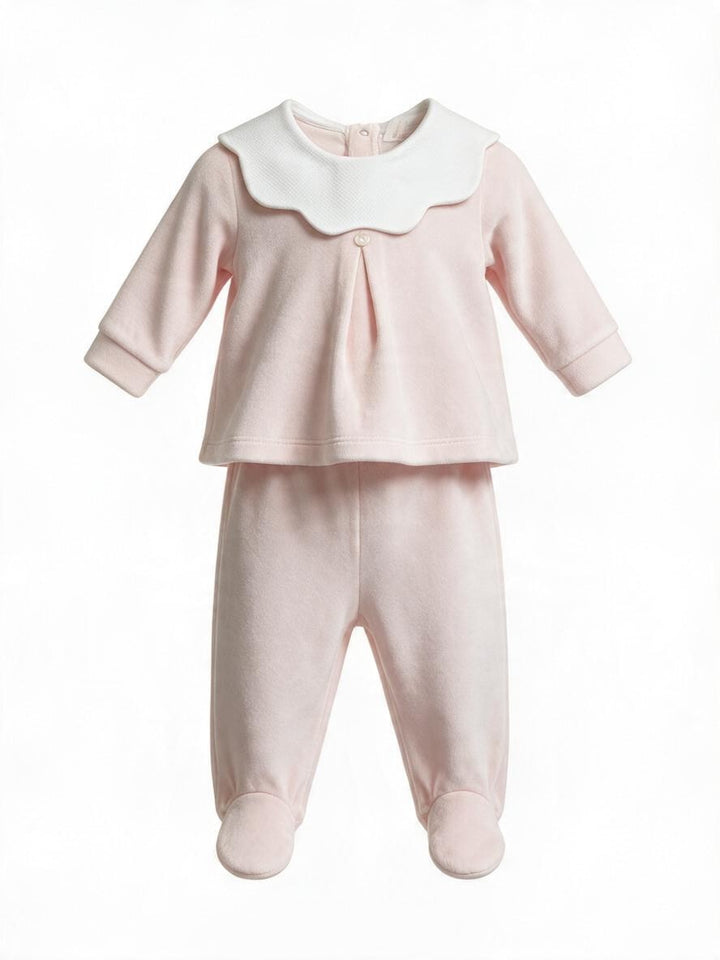 Completo due pezzi in ciniglia rosa con colletto 207/C RO Jogus 