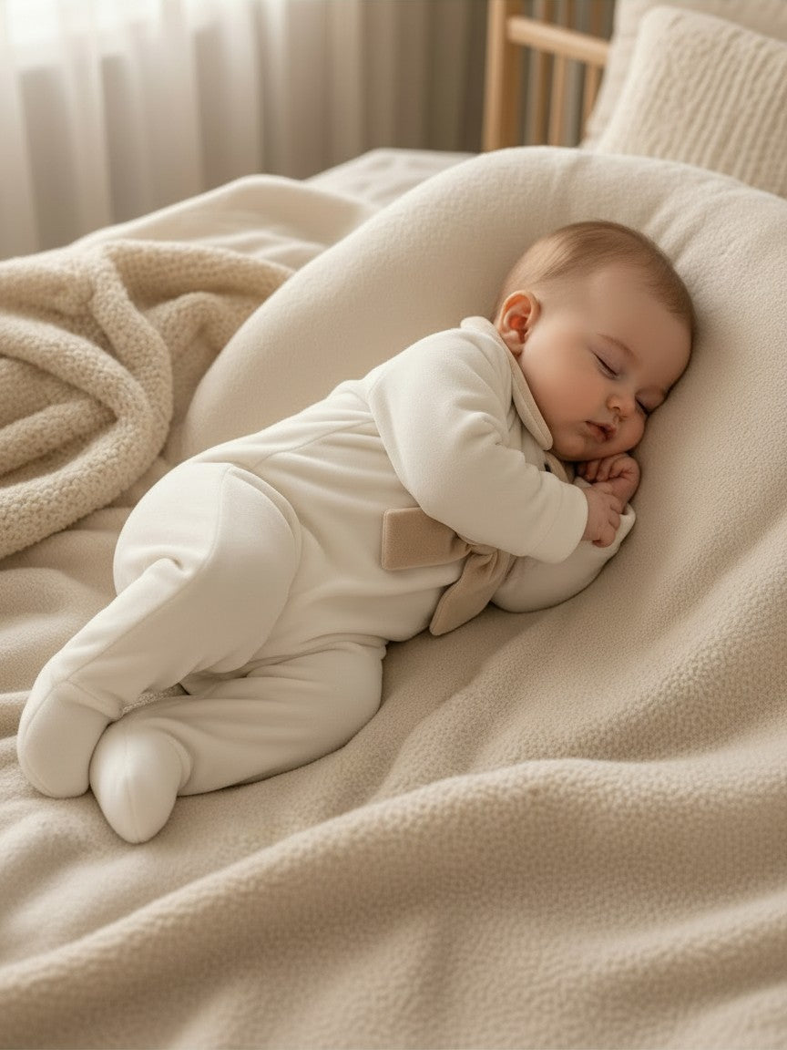 Tutina in ciniglia con fiocco beige 218 BBS Jogus 