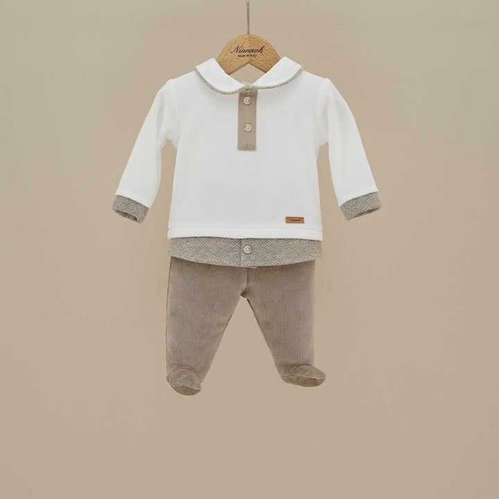 Completo due pezzi in ciniglia beige C235 BS NINNAOH 