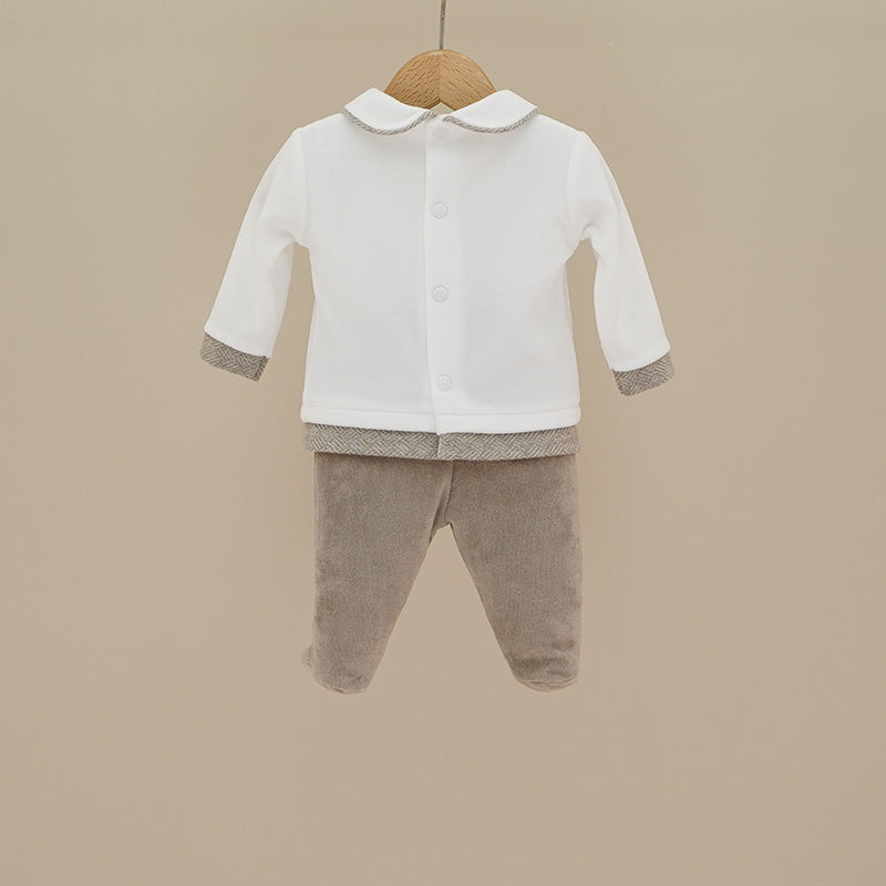 Completo due pezzi in ciniglia beige C235 BS NINNAOH 