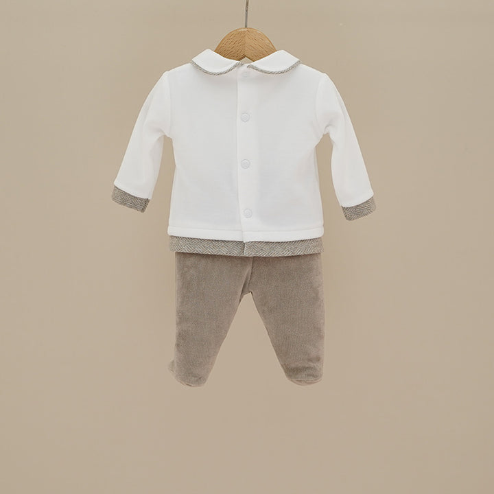 Completo due pezzi in ciniglia beige C235 BS NINNAOH 