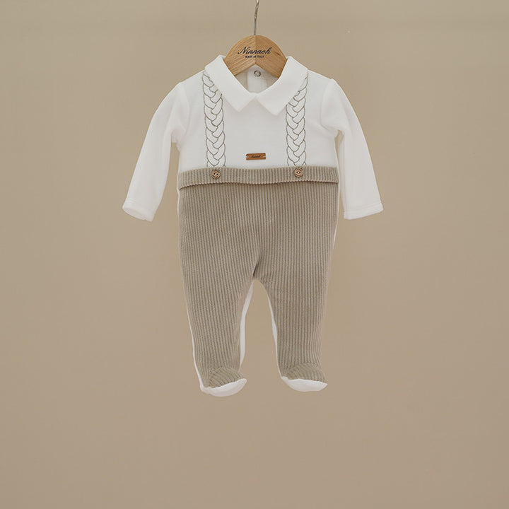 Tutina in ciniglia con finta salopette T206 BS NINNAOH 