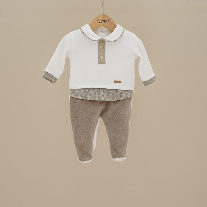 Tutina in ciniglia effetto camicia T234 BS NINNAOH 