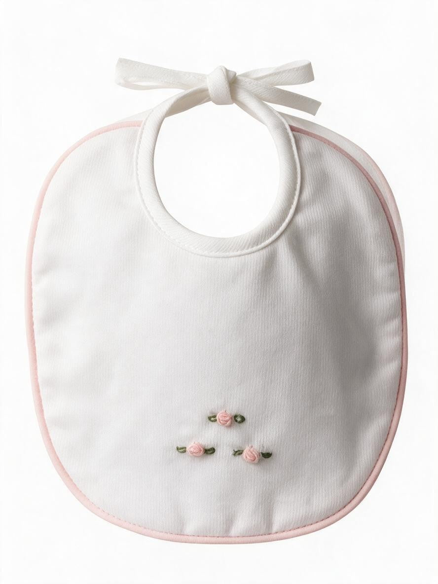 Bavetta millerighe con profilo e ricami rosa BA9310 BR Teto e Tatta 