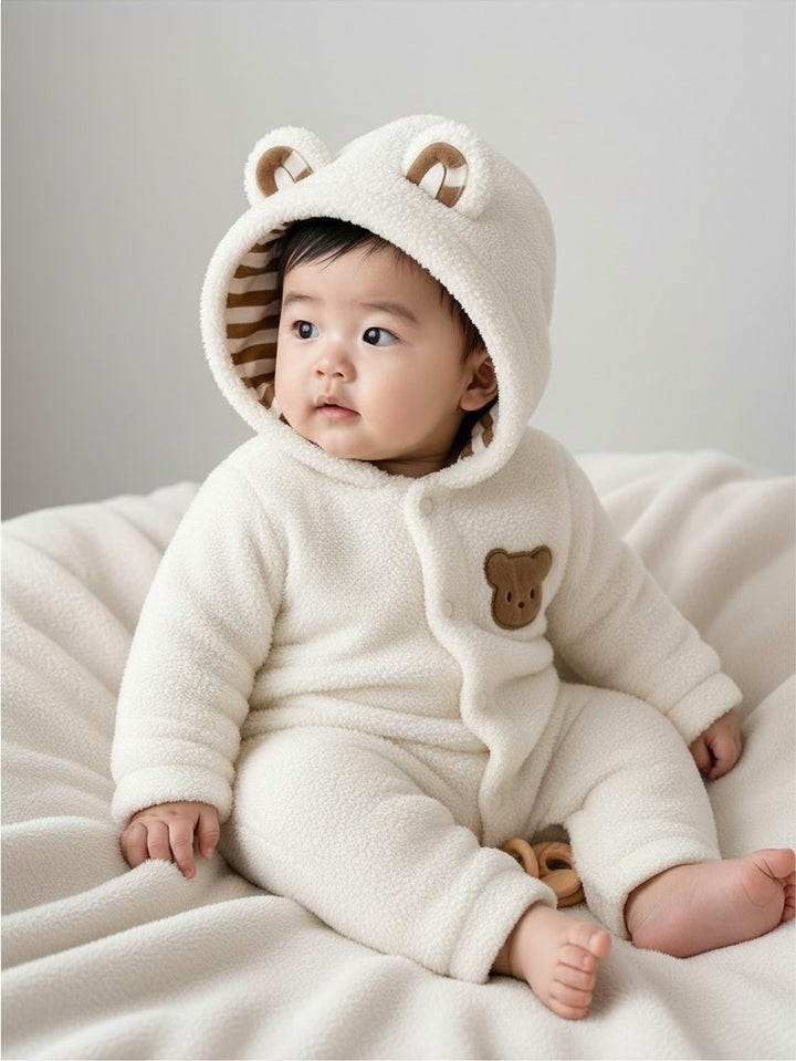 Tutina teddy con cappuccio e orecchie TU9492 BI Teto e Tatta 