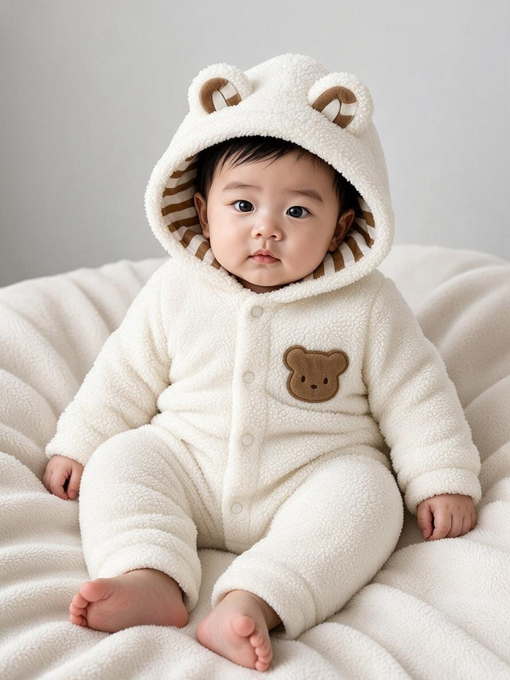Tutina teddy con cappuccio e orecchie TU9492 BI Teto e Tatta 