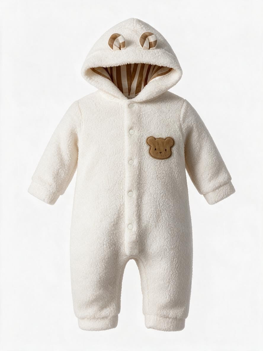 Tutina teddy con cappuccio e orecchie TU9492 BI Teto e Tatta 