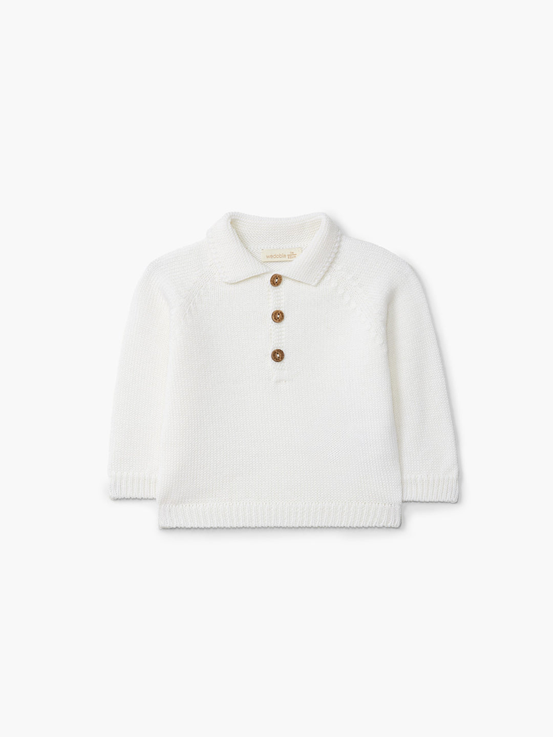 Polo in lana merino panna 03319A 03 WEDOBLE 