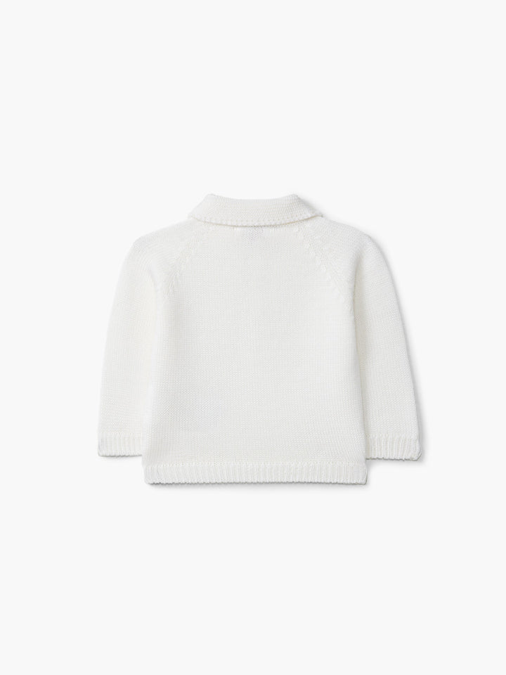 Polo in lana merino panna 03319A 03 WEDOBLE 
