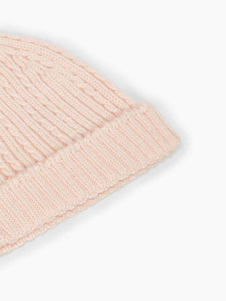 Cappello a trecce in lana merino rosa 04307B 02 WEDOBLE 